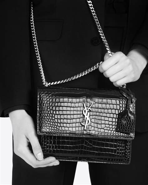 ysl sunset medium dimension|ysl sunset bag crocodile.